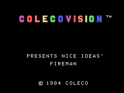 Fireman title screen for Colecovision
